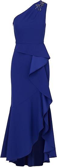 Women's Beaded Knit Crepe Gown Special Occasion Dress