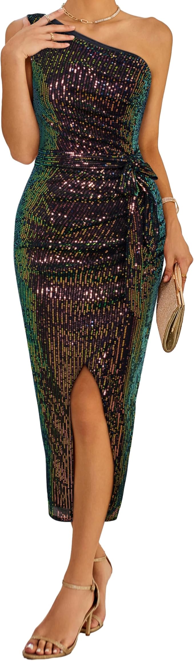 Womem Sequin Cocktail Dress Sparkling Party Bodycon Dress Elegant Prom Dress
