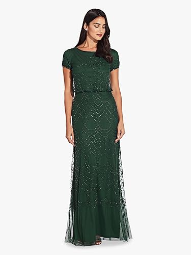 Adrianna Papell Women's Blouson Beaded Gwn Special Occasion Dress